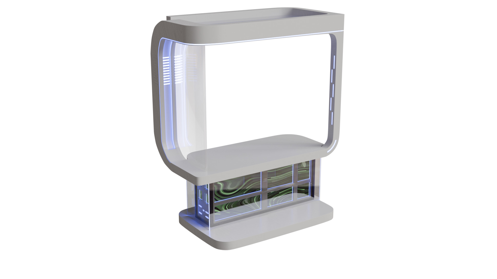 Sci-Fi Holographic Comm Pod Low-poly 3D model_2