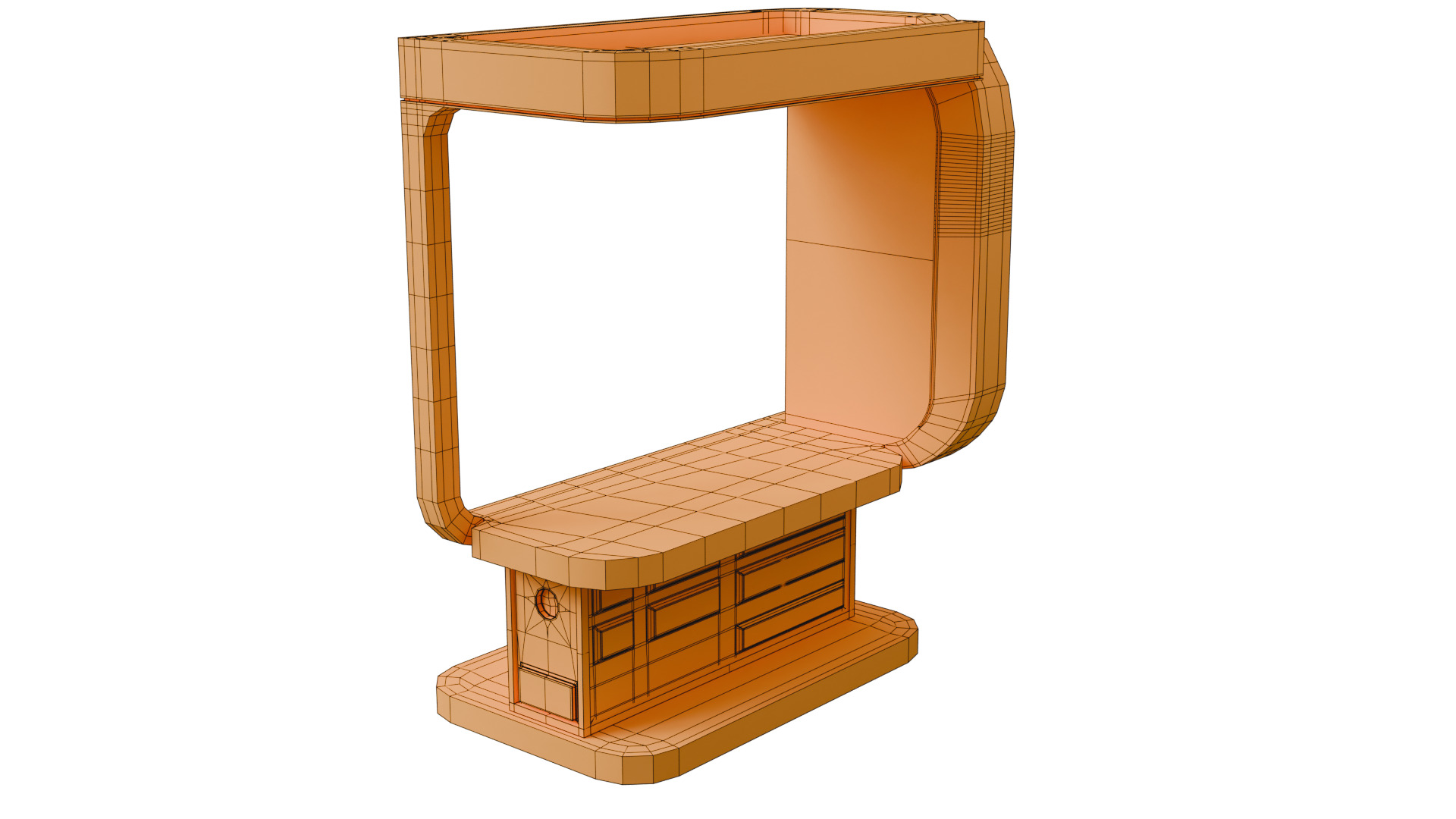 Sci-Fi Holographic Comm Pod Low-poly 3D model_19
