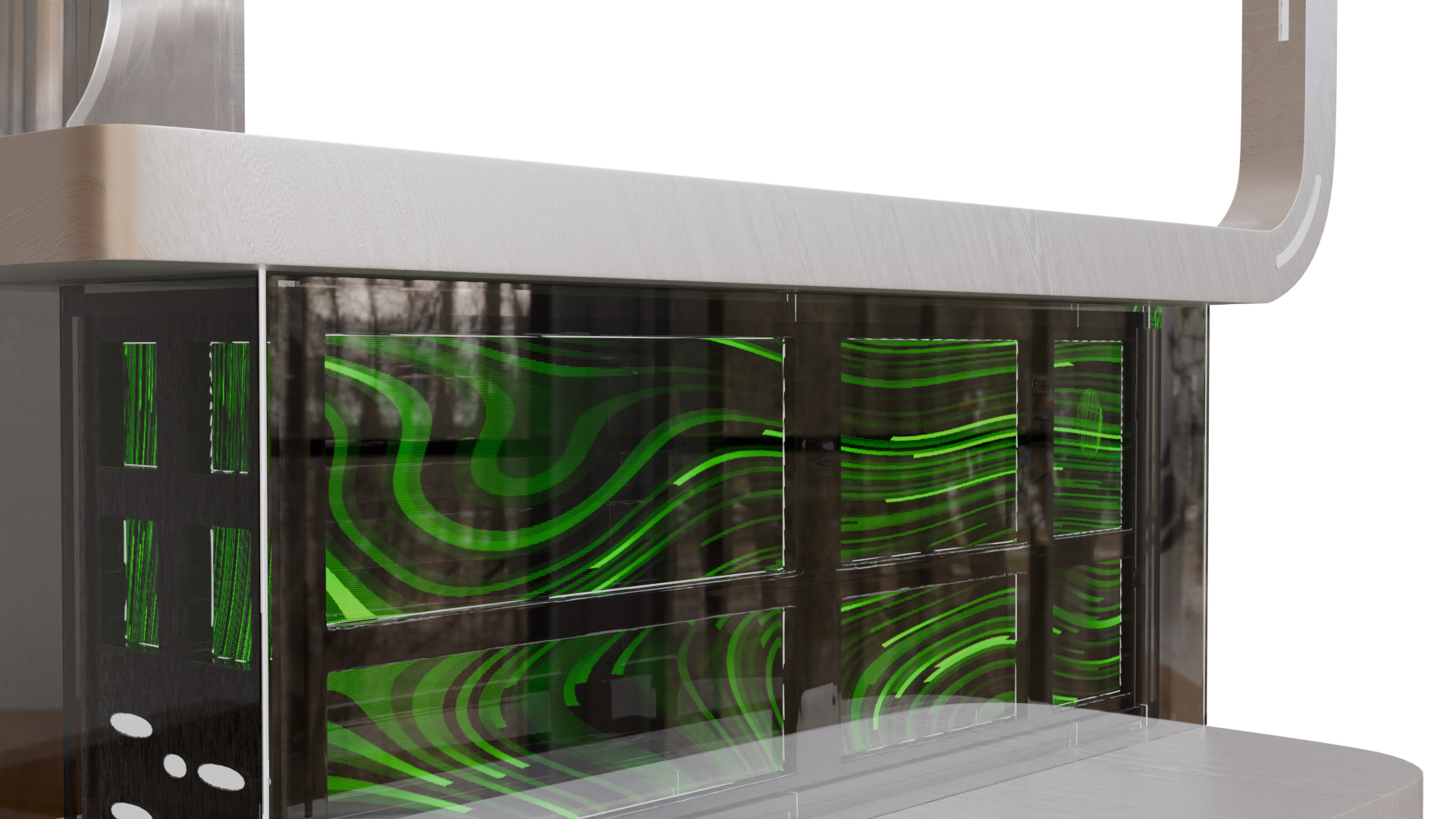 Sci-Fi Holographic Comm Pod Low-poly 3D model_35