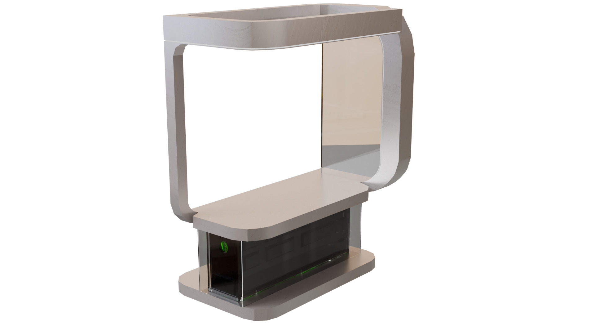 Sci-Fi Holographic Comm Pod Low-poly 3D model_15