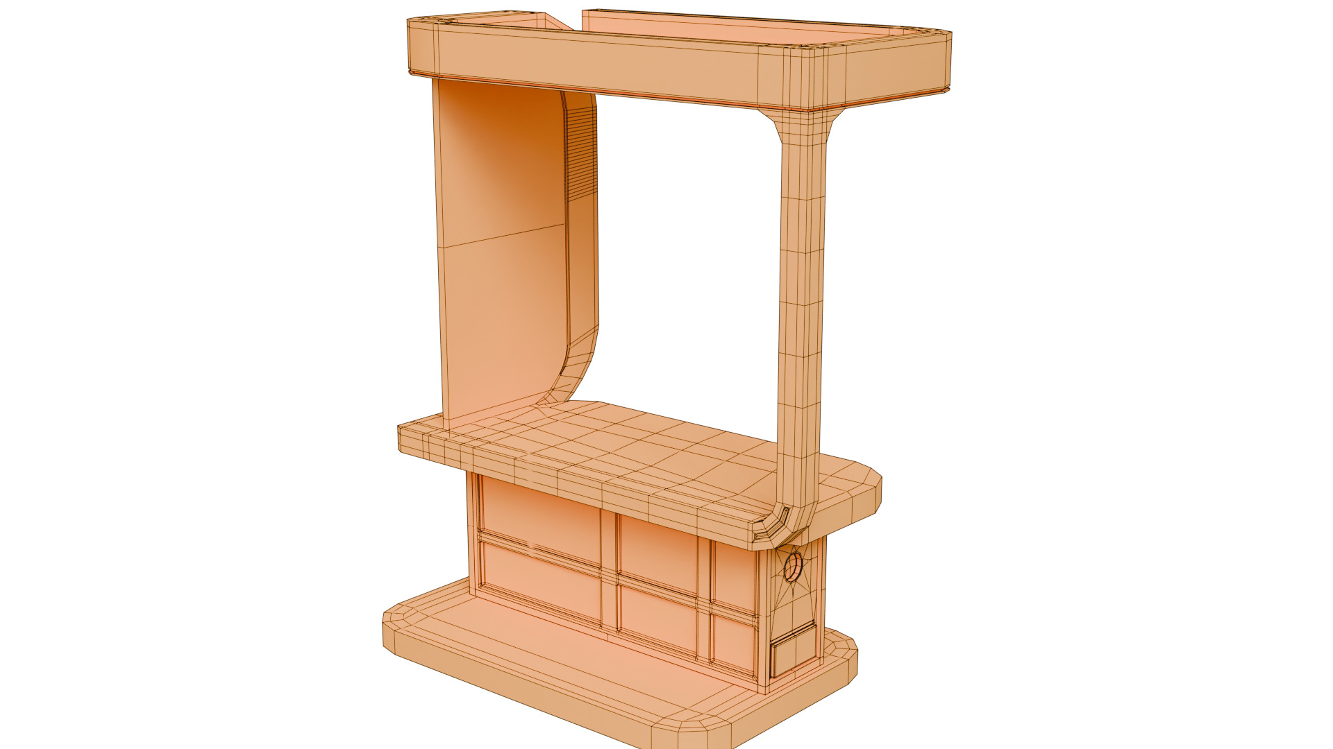 Sci-Fi Holographic Comm Pod Low-poly 3D model_14