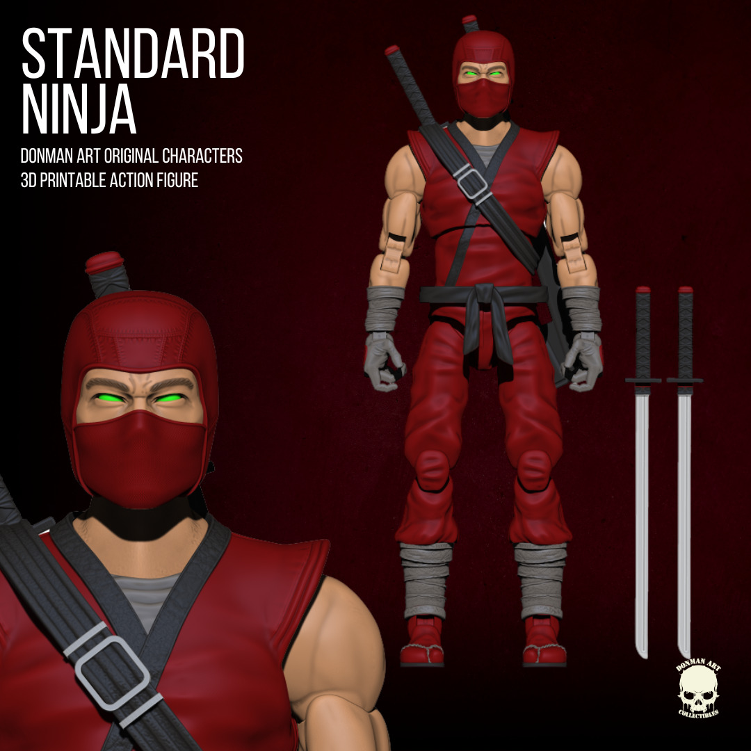 Ninja Standard full Action figure 3D printable Files 3D print model_11