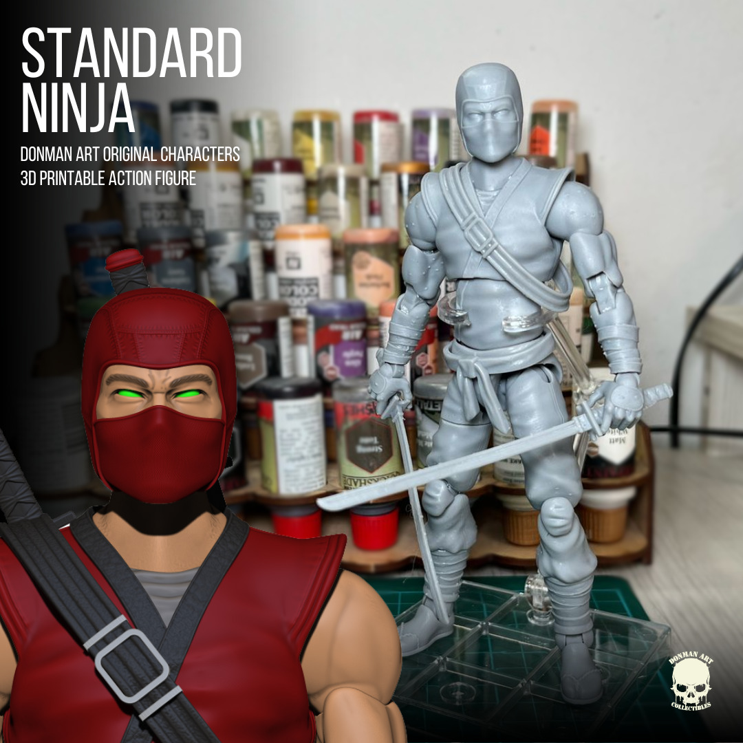 Ninja Standard full Action figure 3D printable Files 3D print model_1