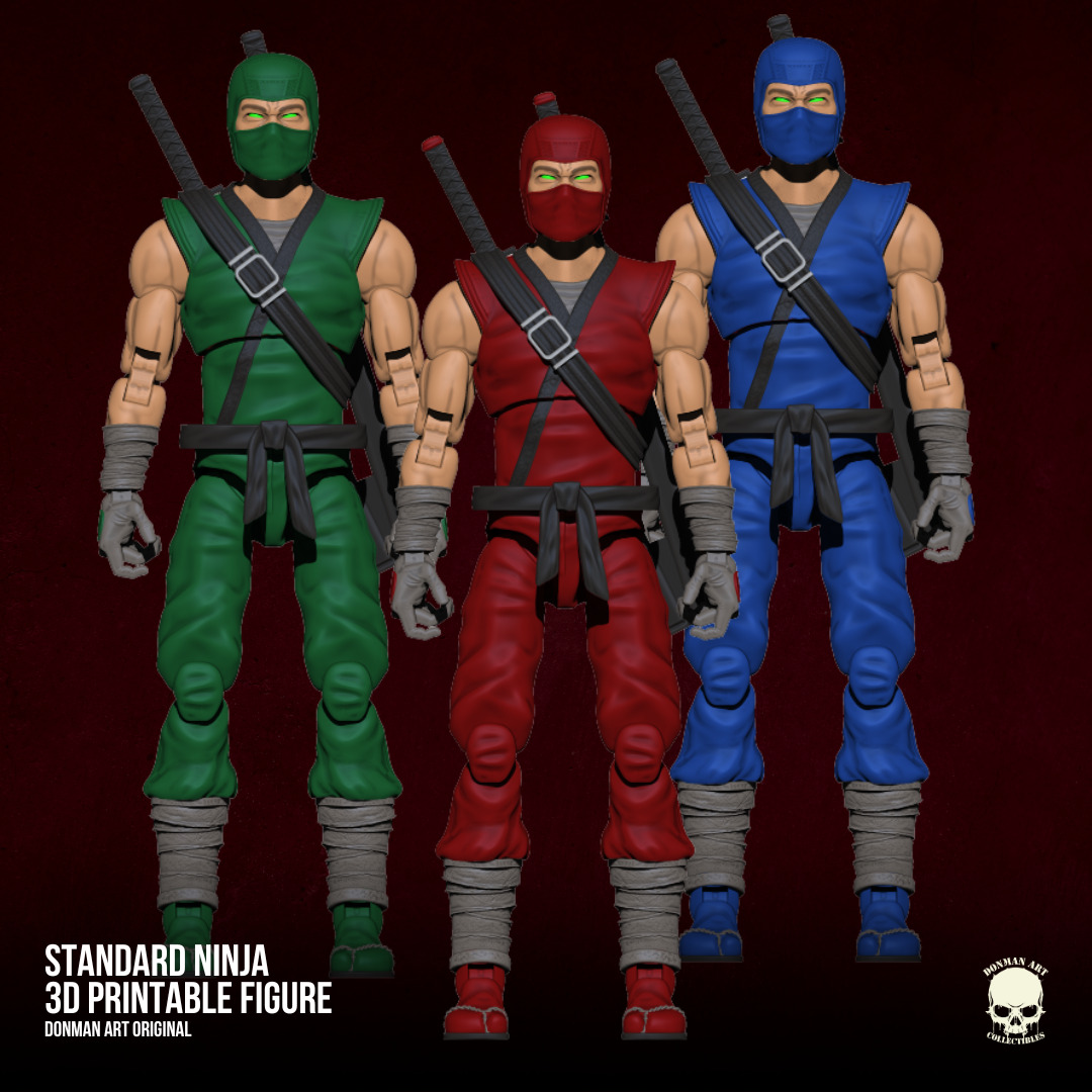 Ninja Standard full Action figure 3D printable Files 3D print model_21