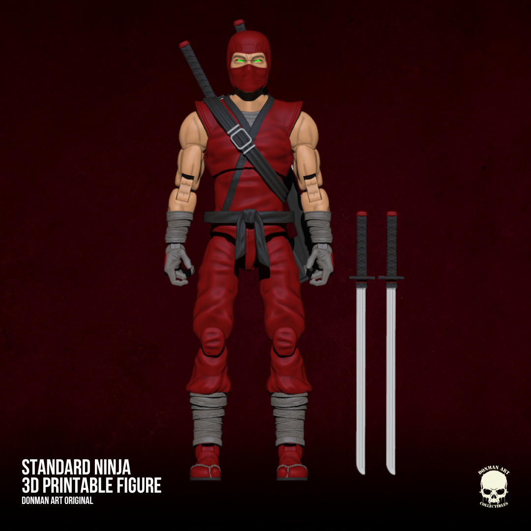 Ninja Standard full Action figure 3D printable Files 3D print model_13