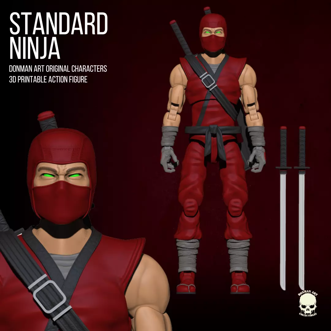 Ninja Standard full Action figure 3D printable Files 3D print model_0
