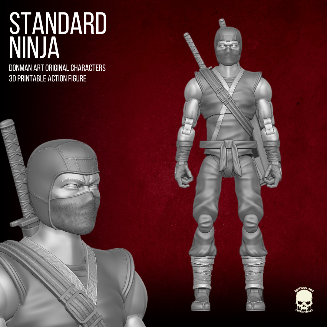 Ninja Standard full Action figure 3D printable Files 3D print model_15