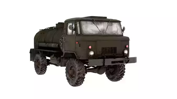 1966 Gaz 66A 2 Rigged Soviet Military Truck 3D Model  3D model