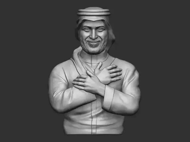 bust of Mohammed bin Salman Al Saud during 3D print model