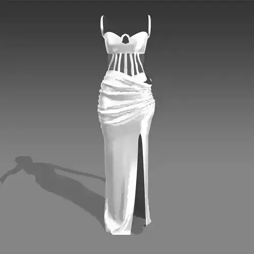 dress corset drape slit skirt Low-poly 3D model