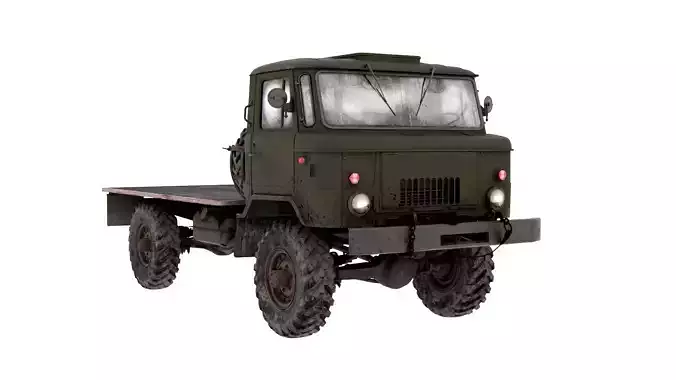 1966 Gaz 66A 3 Rigged Soviet Military Truck 3D Model  3D model