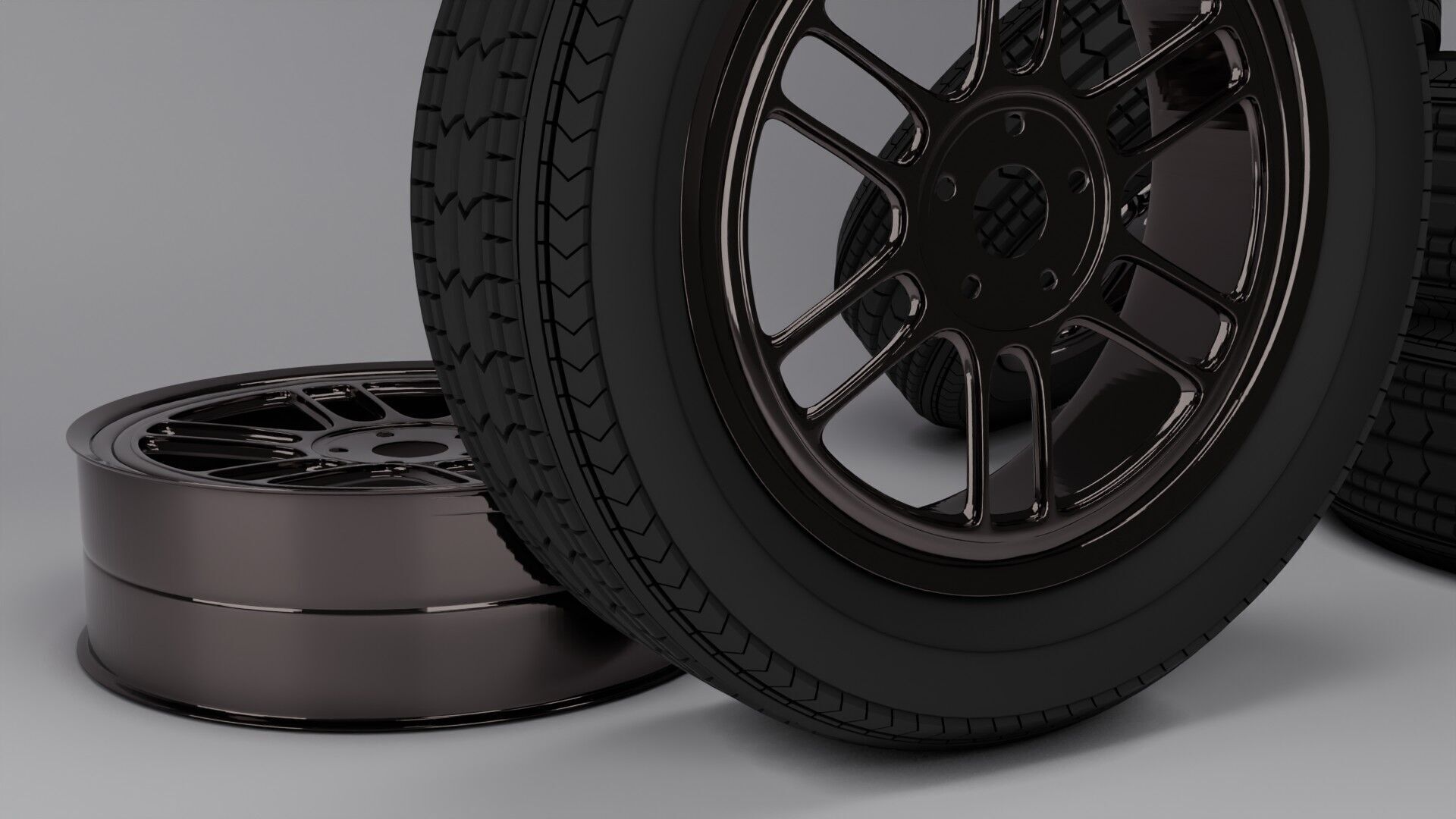 3D Tire with Rim 3D model_1