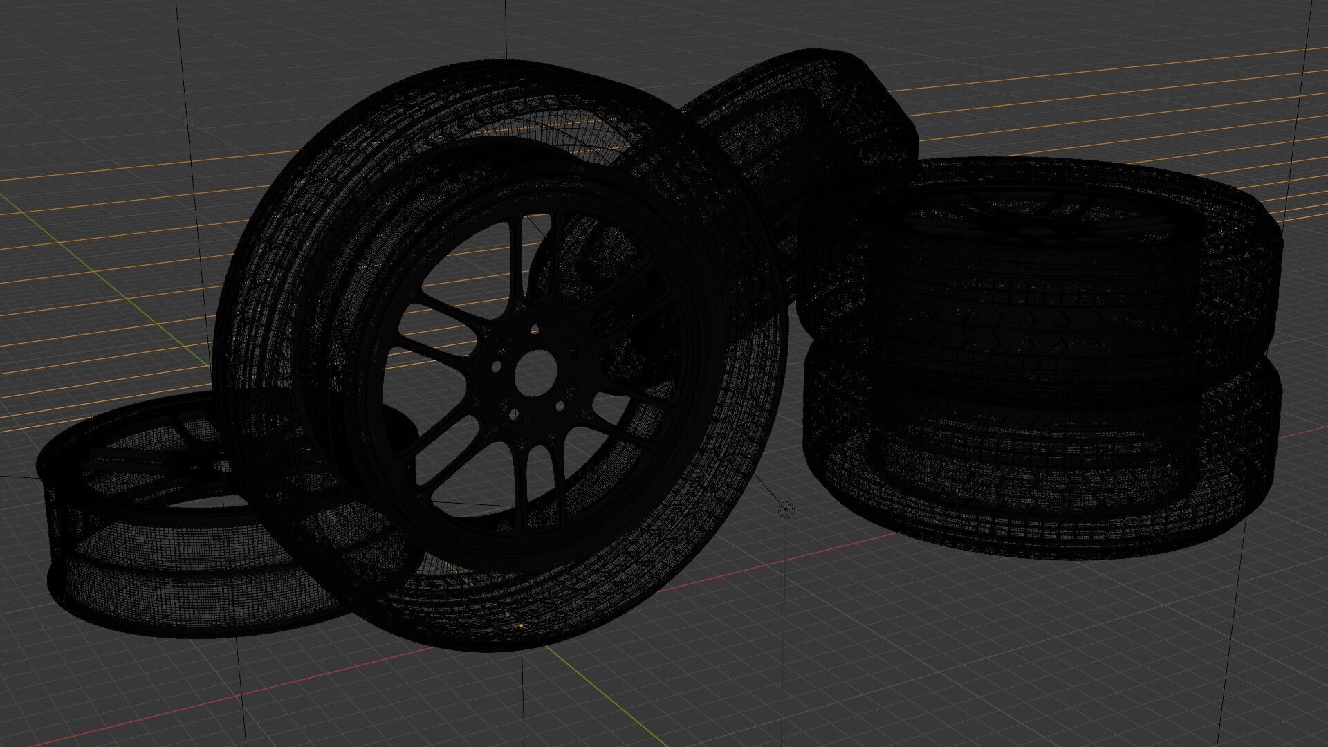 3D Tire with Rim 3D model_5