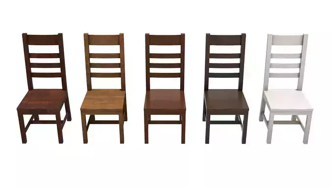 Wooden Chair 3D Model Set
