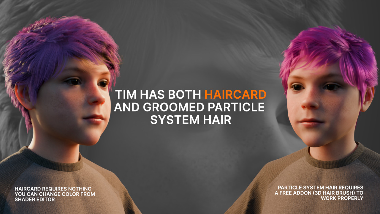 Cute Realistic Kid 3D Model - Tim Low-poly 3D model_6