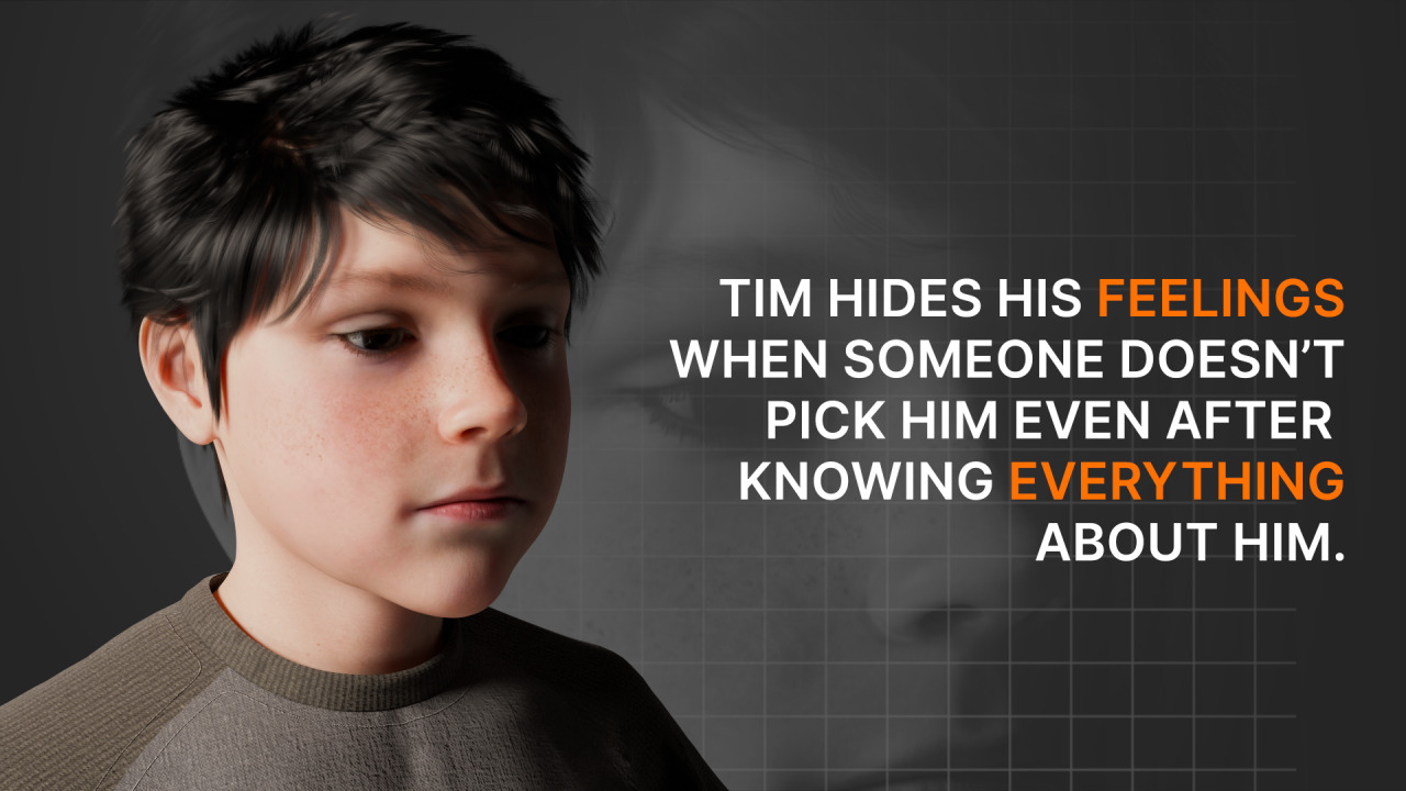 Cute Realistic Kid 3D Model - Tim Low-poly 3D model_12