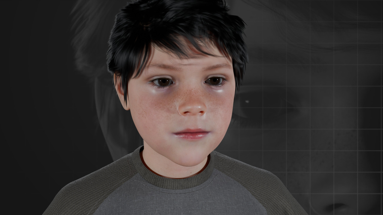Cute Realistic Kid 3D Model - Tim Low-poly 3D model_8