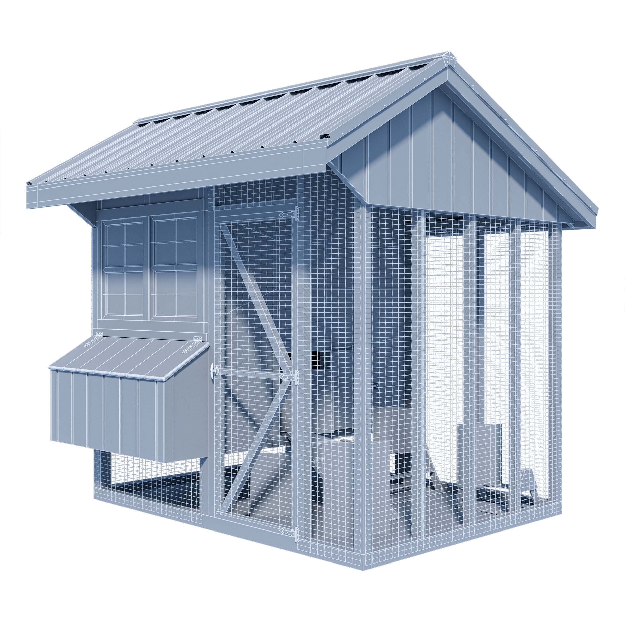 Hen hause for 10-12 chickens 3D model_4