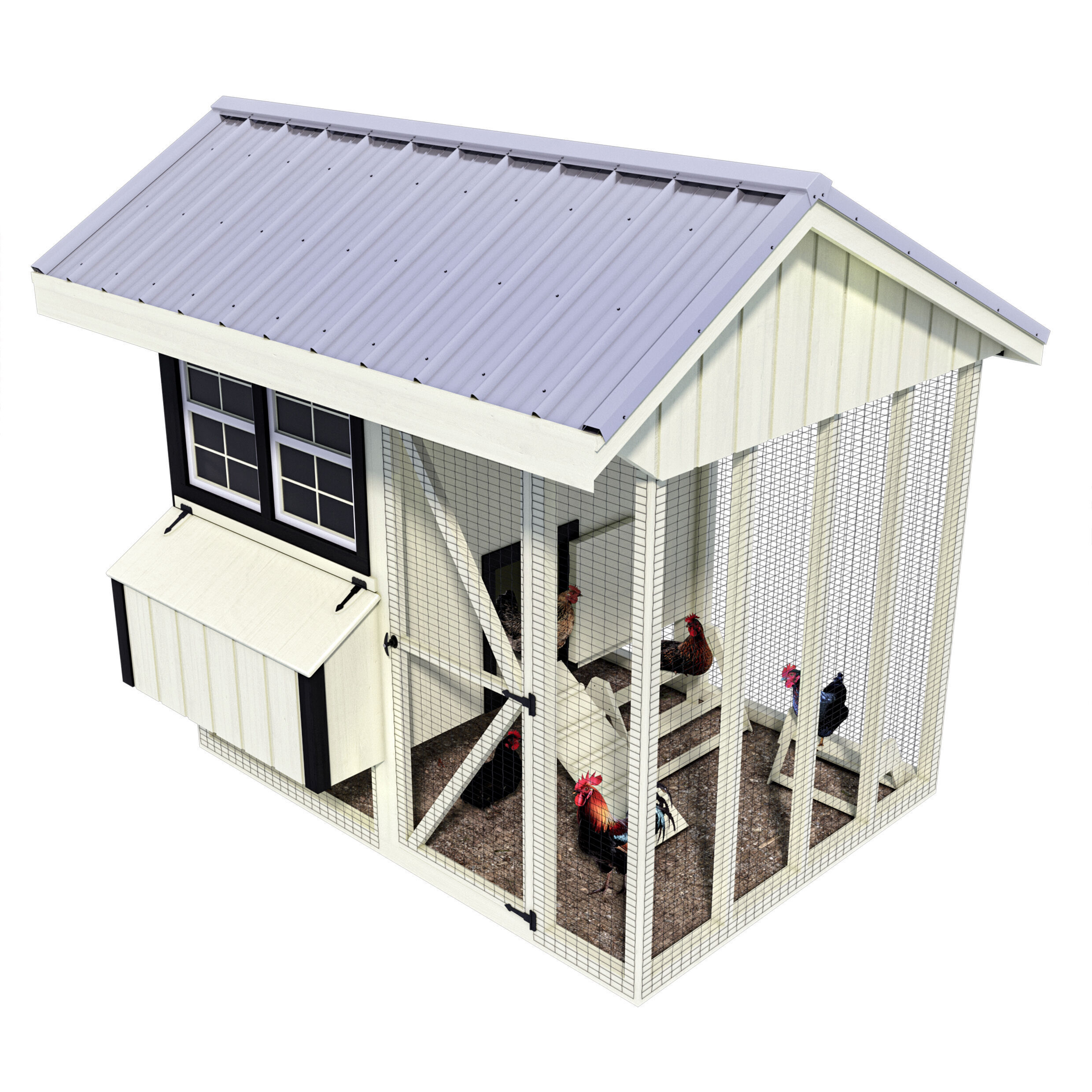Hen hause for 10-12 chickens 3D model_3