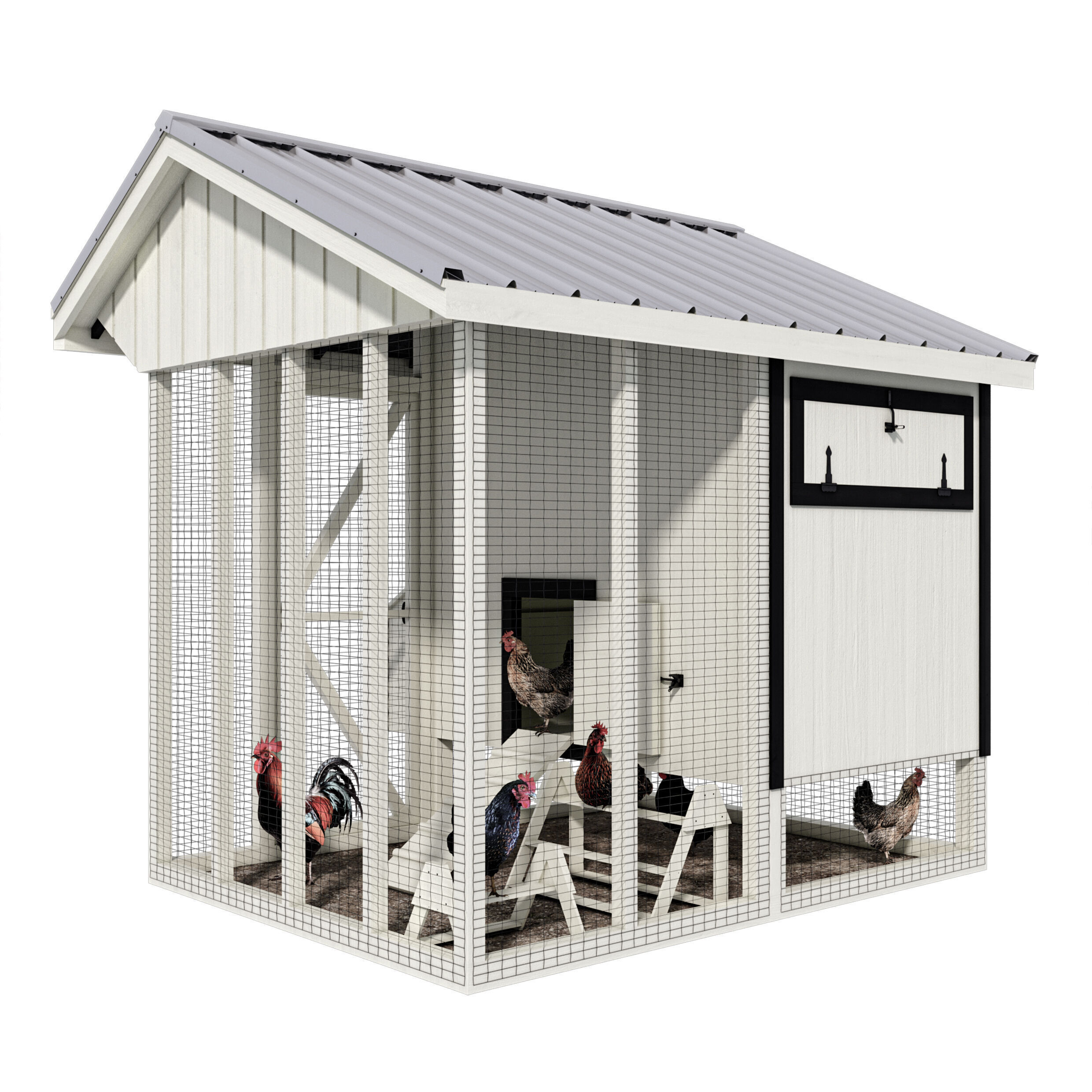 Hen hause for 10-12 chickens 3D model_2