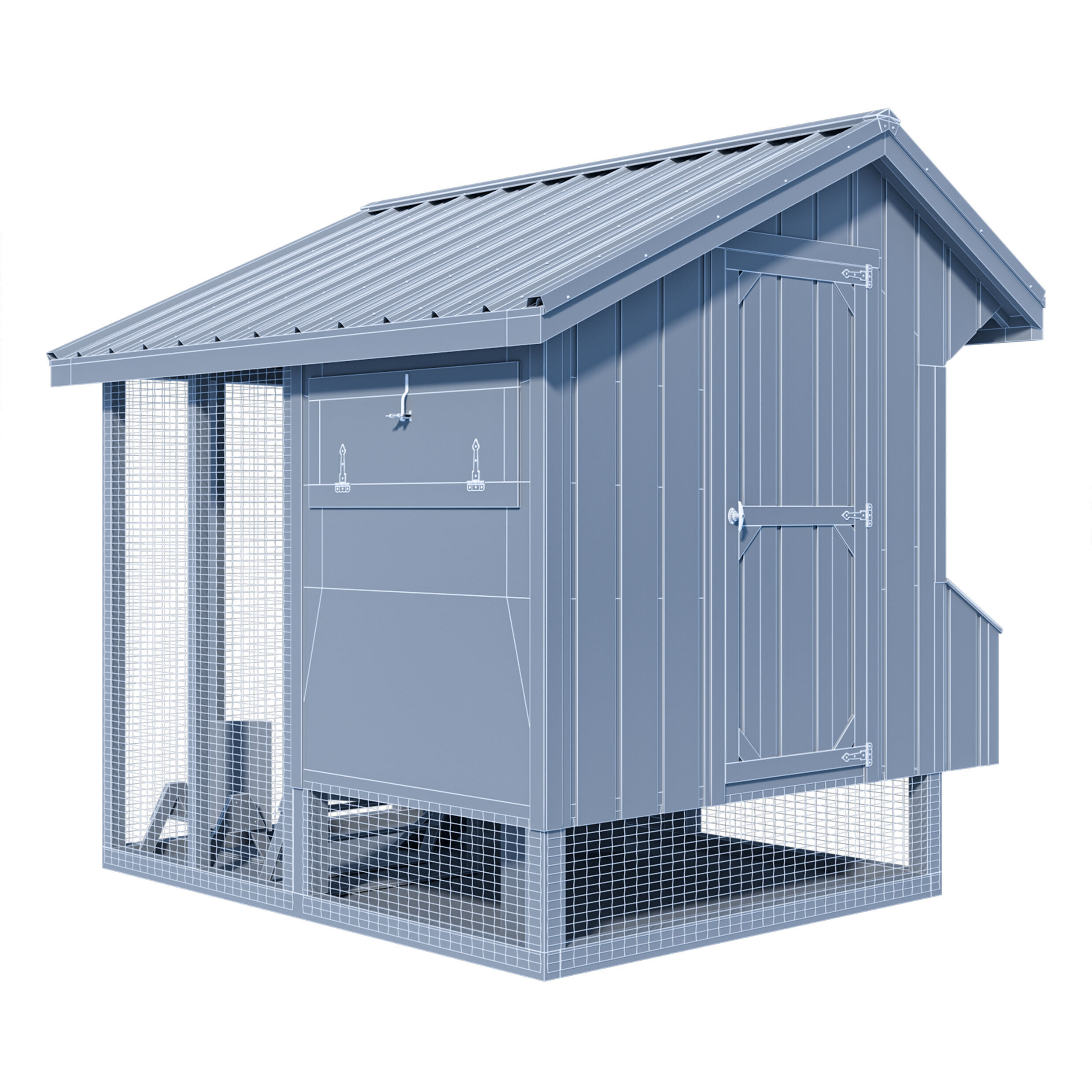 Hen hause for 10-12 chickens 3D model_5