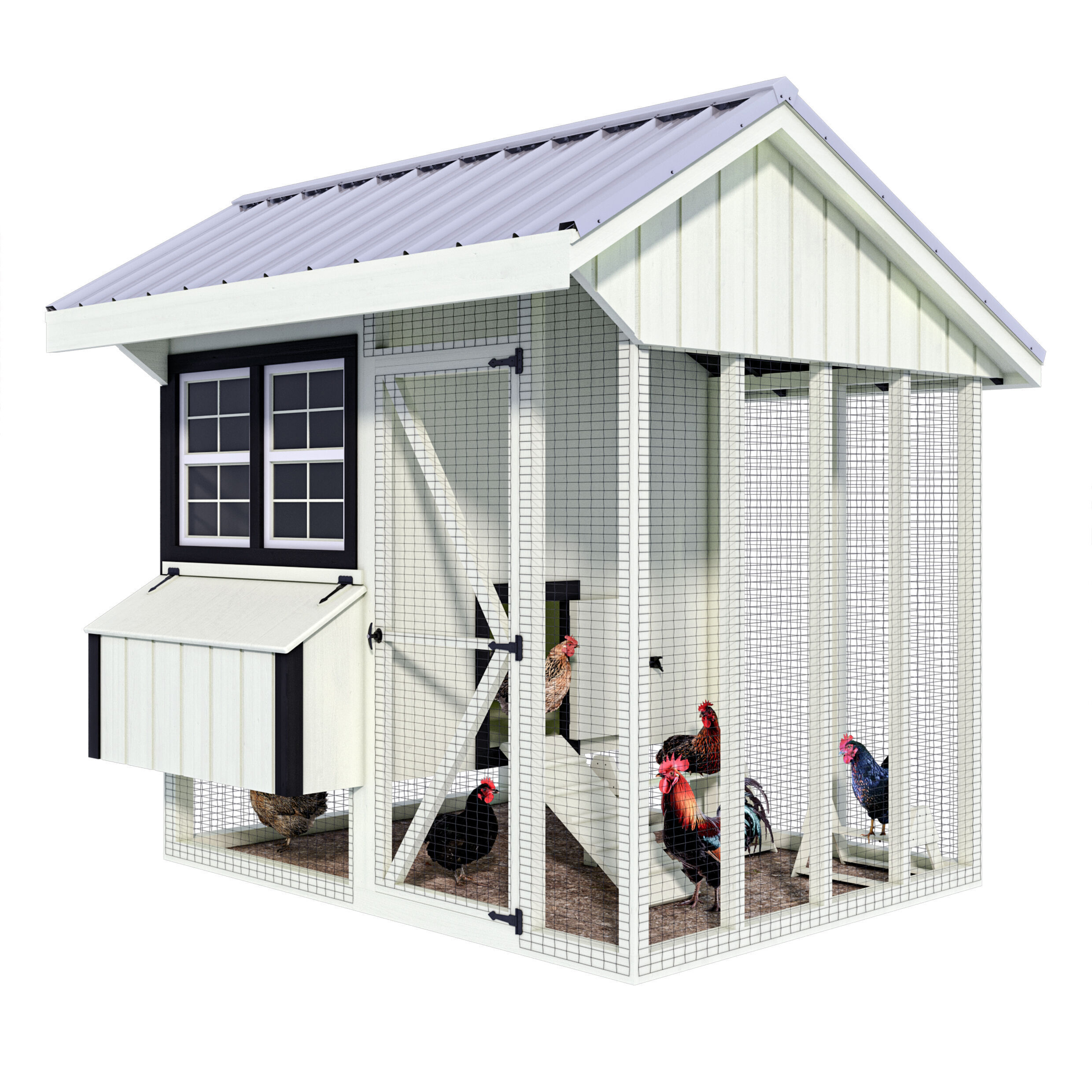 Hen hause for 10-12 chickens 3D model_1