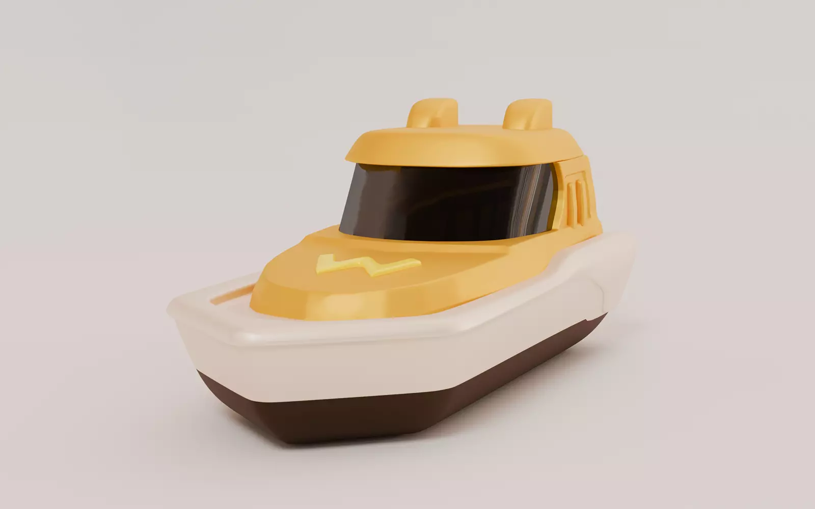 3D Yort Speed Boat Stylized 3D yacht Game Asset Free low-poly 3D model_0