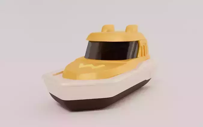 3D Yort Speed Boat Stylized 3D yacht Game Asset
