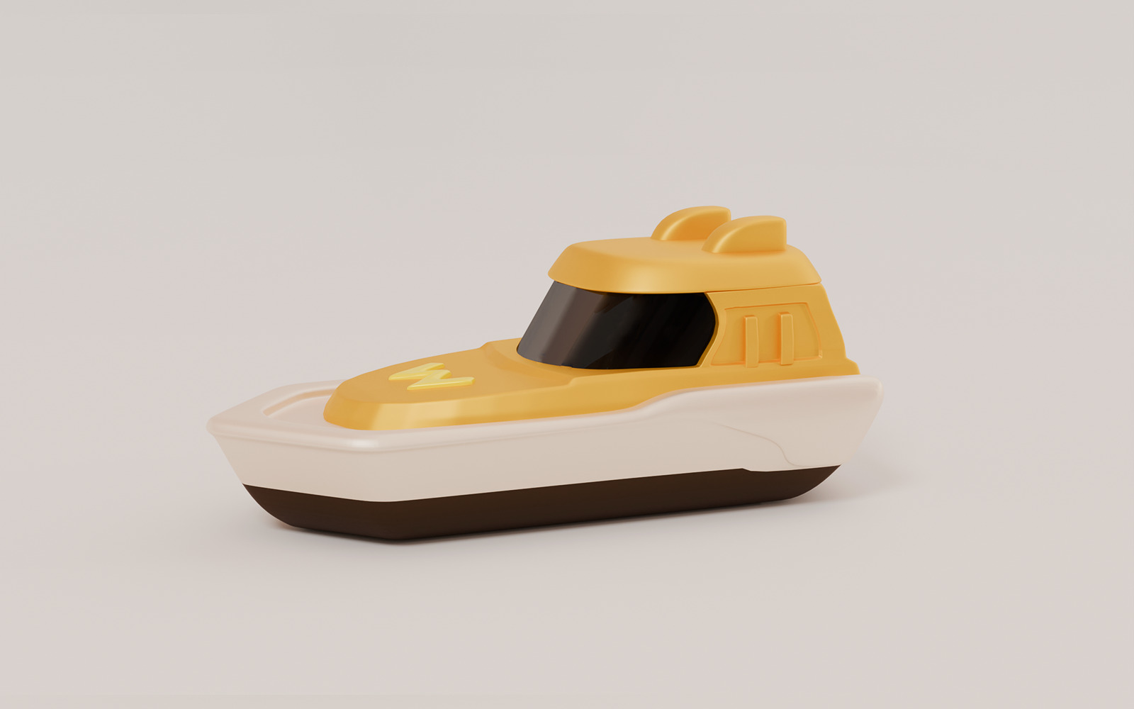 3D Yort Speed Boat Stylized 3D yacht Game Asset Free low-poly 3D model_2