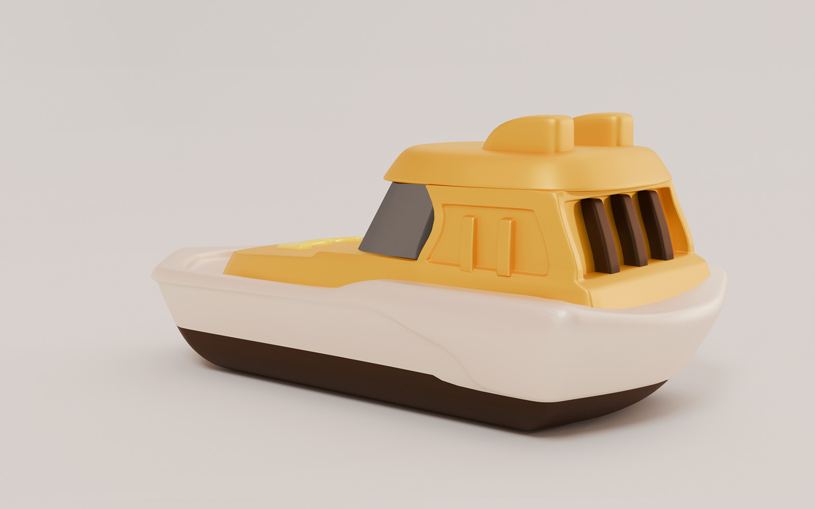3D Yort Speed Boat Stylized 3D yacht Game Asset Free low-poly 3D model_1