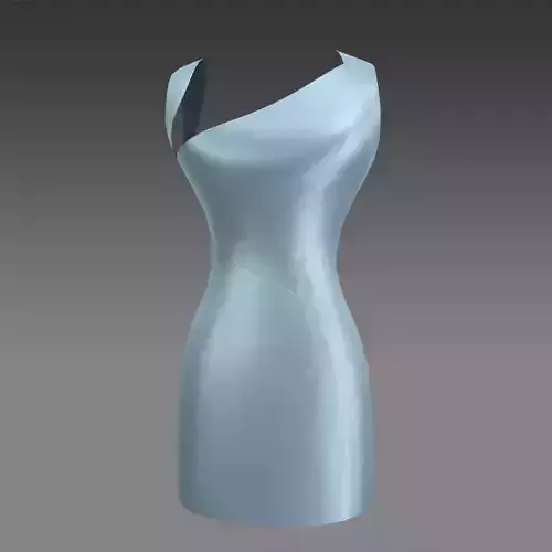 dress asymetric neckline baby blue