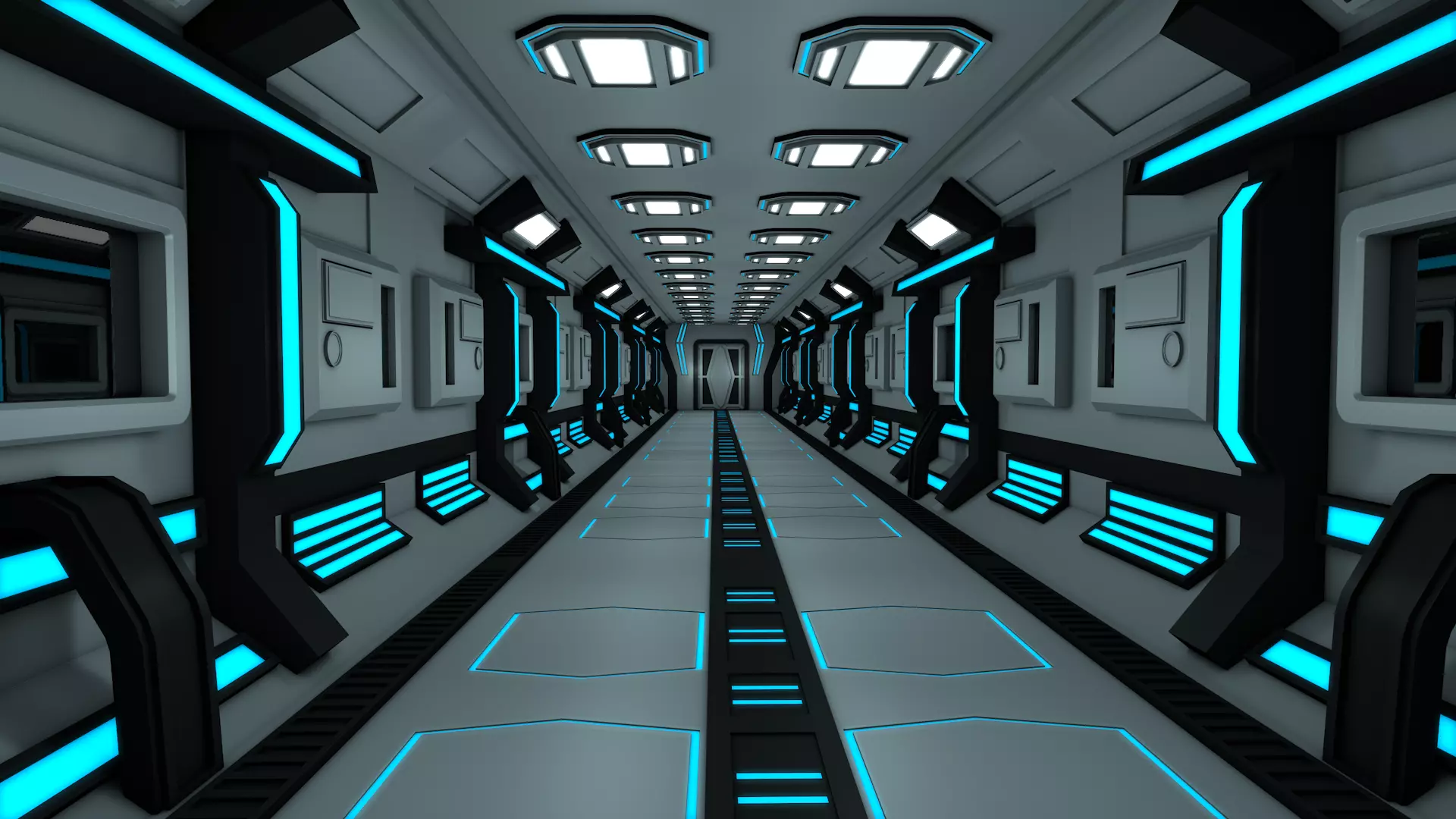 Sci Fi Corridor Free 3D model