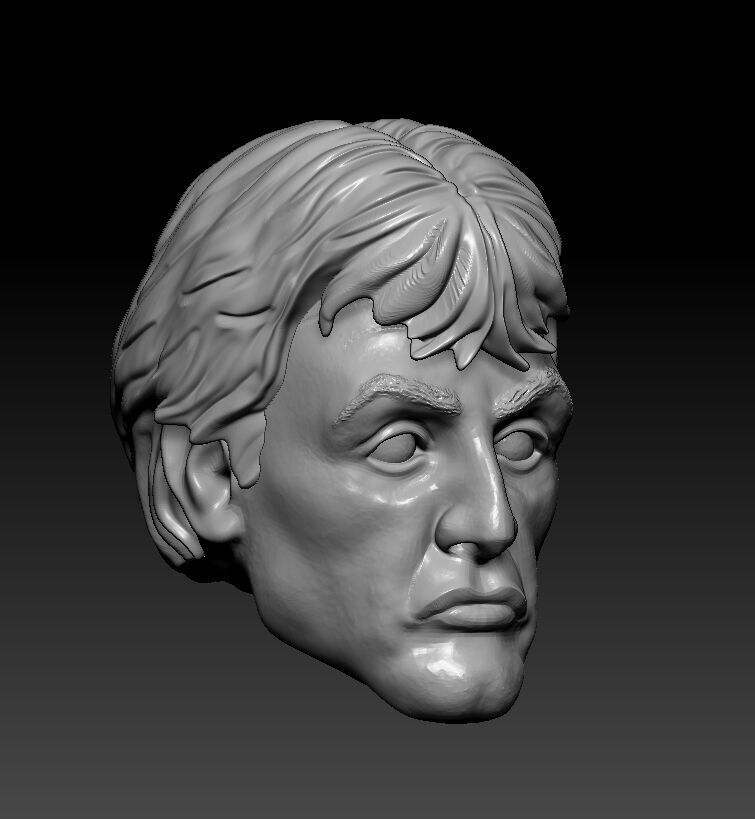 Rocky Balboa and Drago - 2 HEADS  3D print model_3