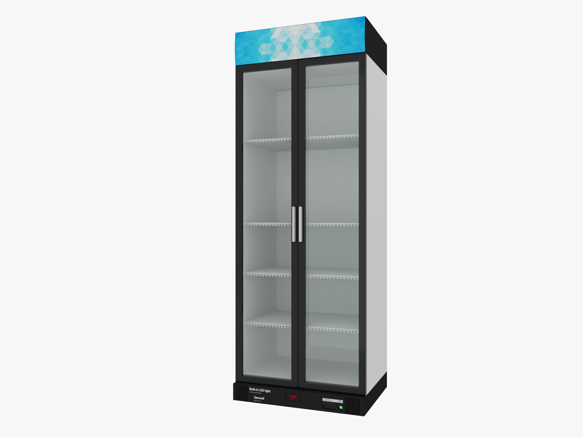 Supermarket Freezer Refrigirator Low-poly 3D model_8