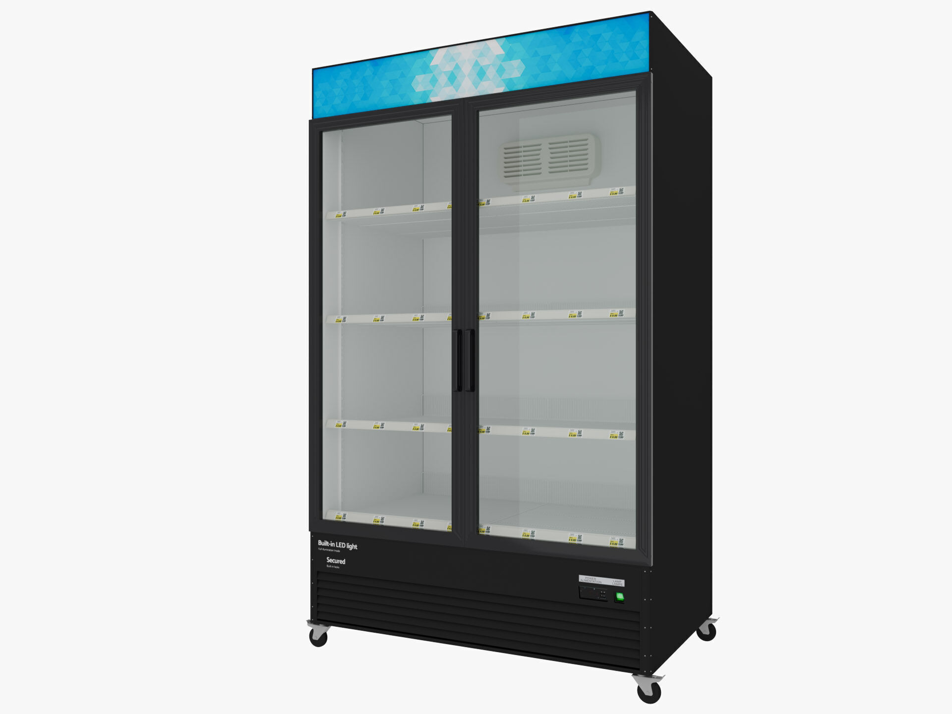 Supermarket Freezer Refrigirator Low-poly 3D model_6