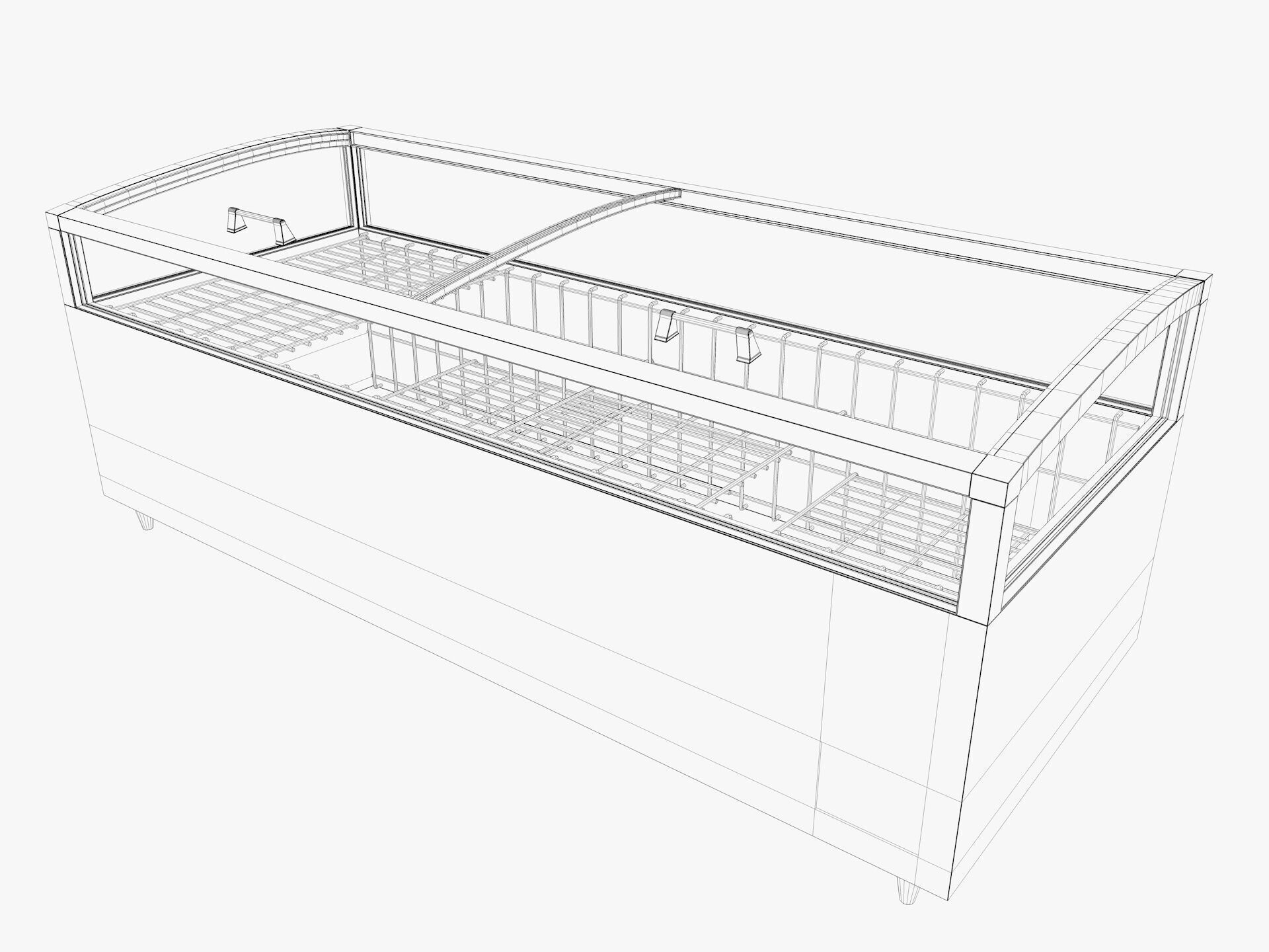 Supermarket Freezer Refrigirator Low-poly 3D model_11