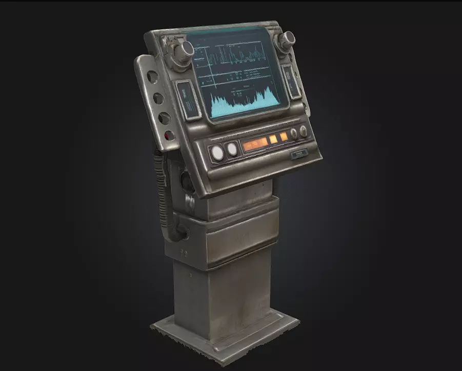 Retro Monitor Station Old-School Tech with Vintage Vibes 3D model