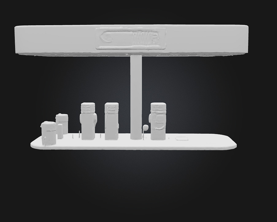 Neon Gas Station  Retro-Futuristic Stop with Vibrant Glow 3D model_4