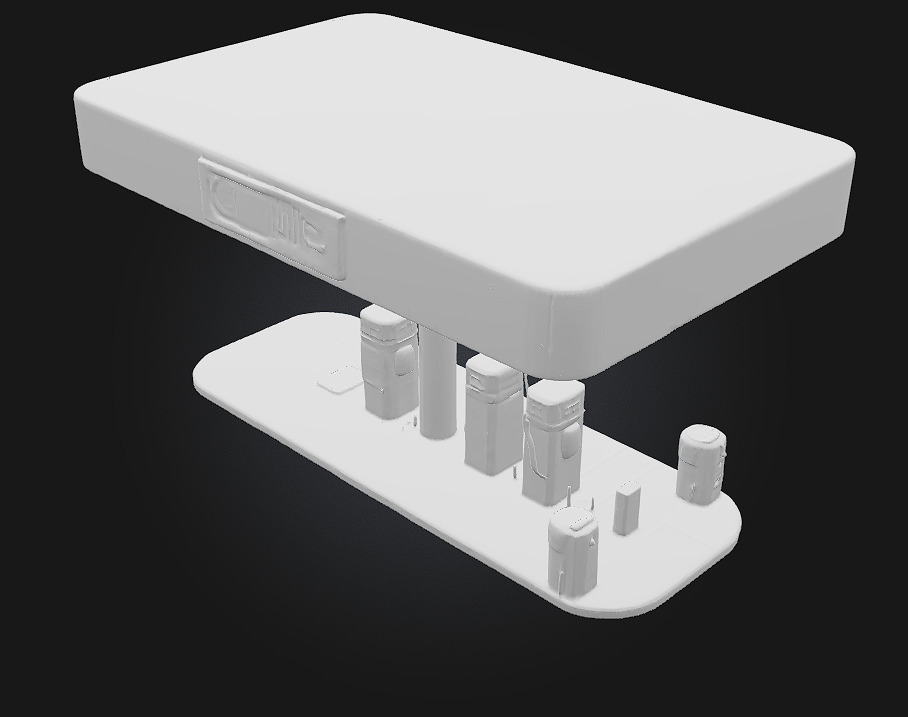 Neon Gas Station  Retro-Futuristic Stop with Vibrant Glow 3D model_5