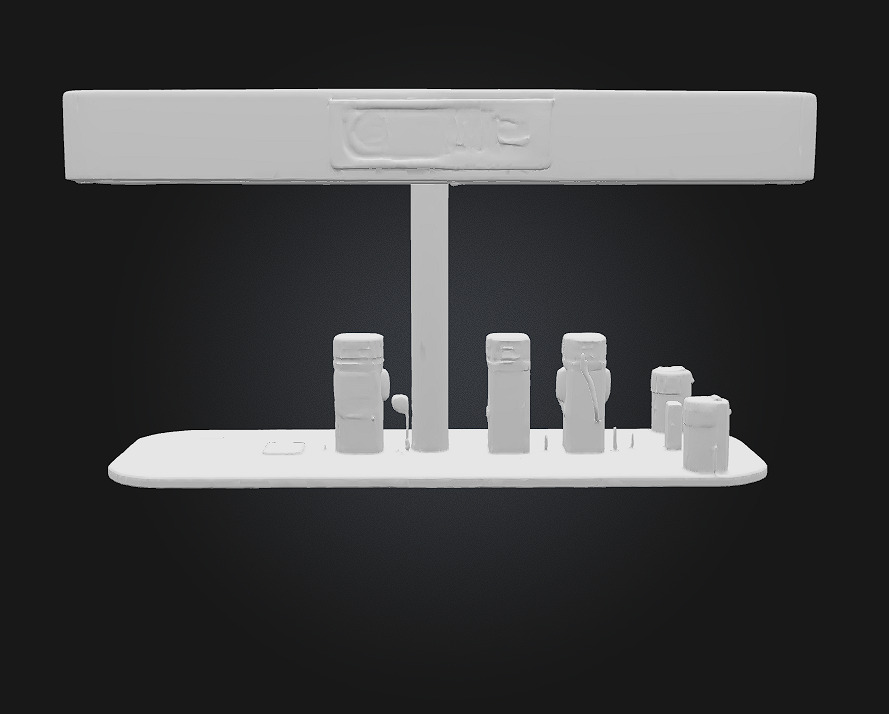 Neon Gas Station  Retro-Futuristic Stop with Vibrant Glow 3D model_6