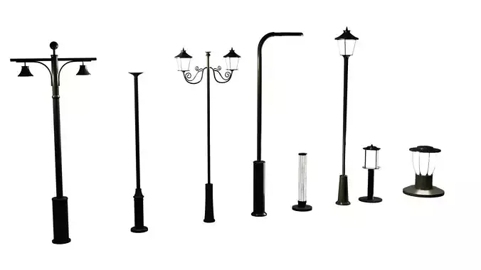 Street Lamps 3D Model Pack 3D model