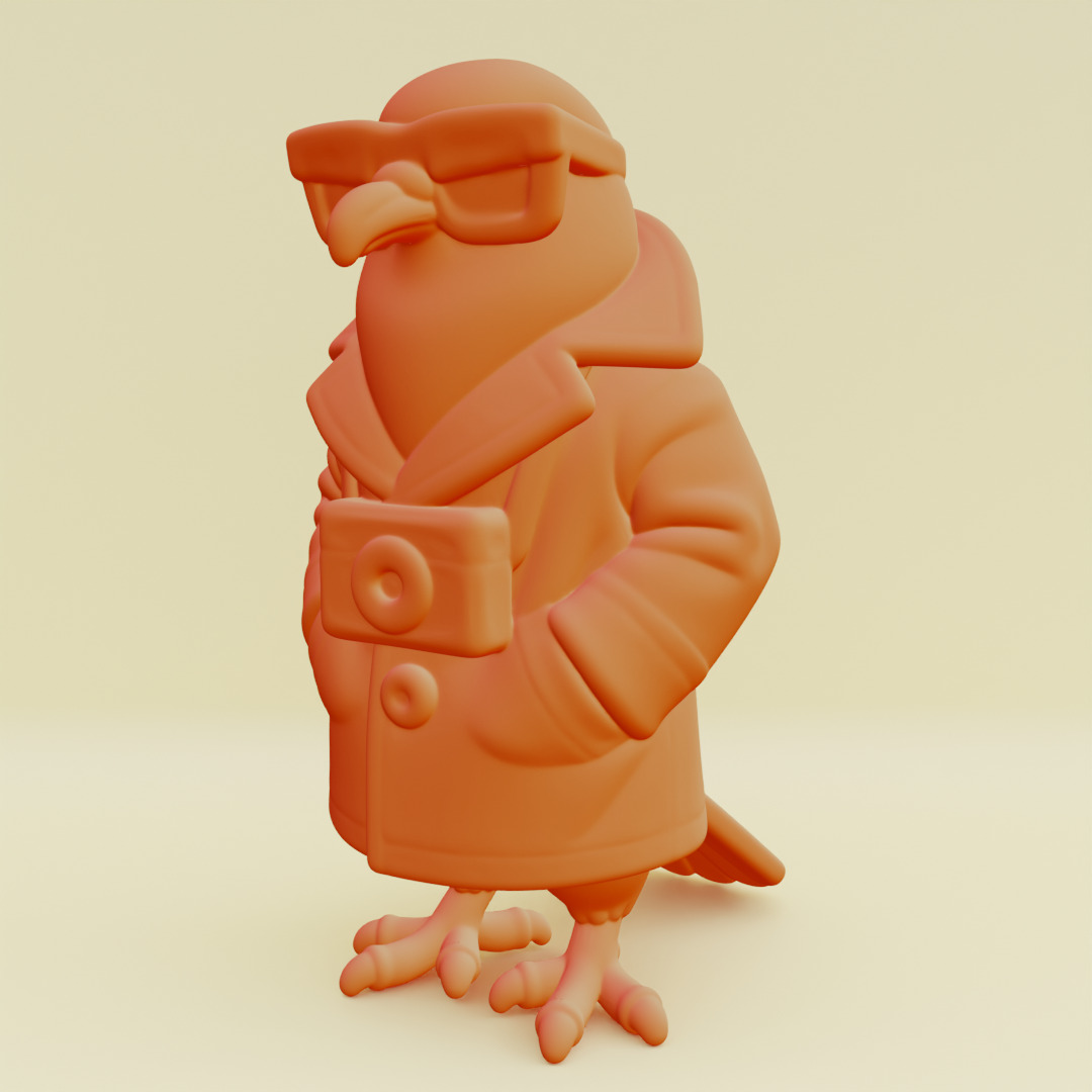 Spijuniro Golubiro Italian brainrot Printable 3D print model_3