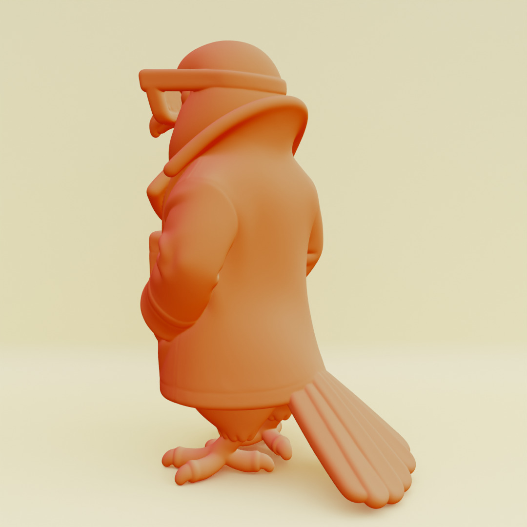 Spijuniro Golubiro Italian brainrot Printable 3D print model_7