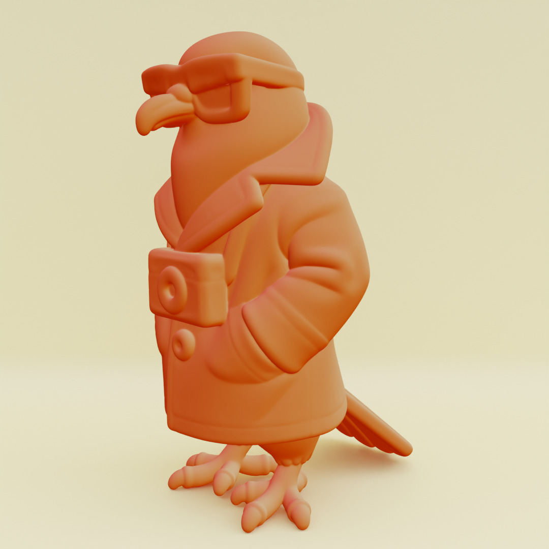 Spijuniro Golubiro Italian brainrot Printable 3D print model_4