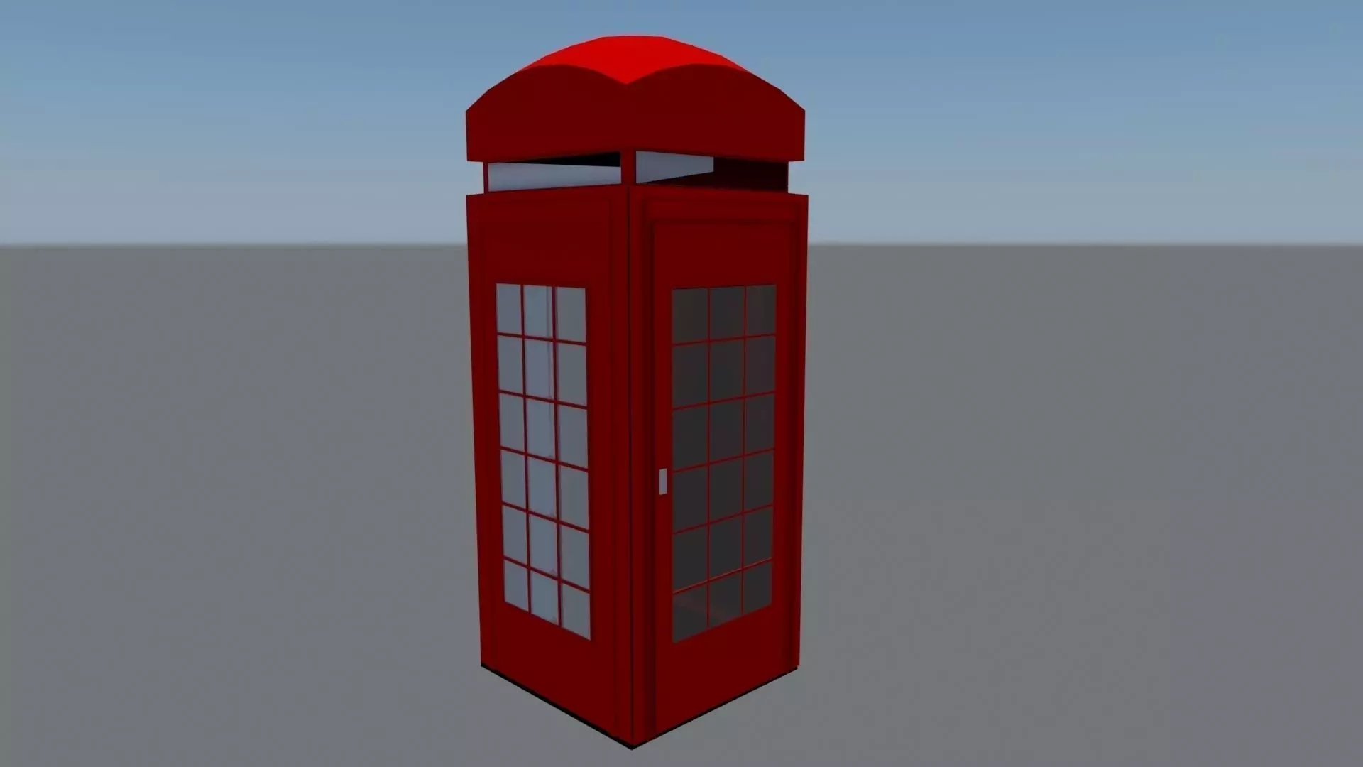 British Phone Box Free low-poly 3D model_0