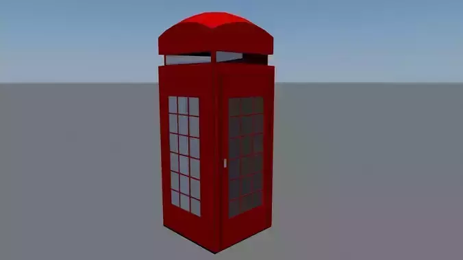 British Phone Box Free low-poly 3D model