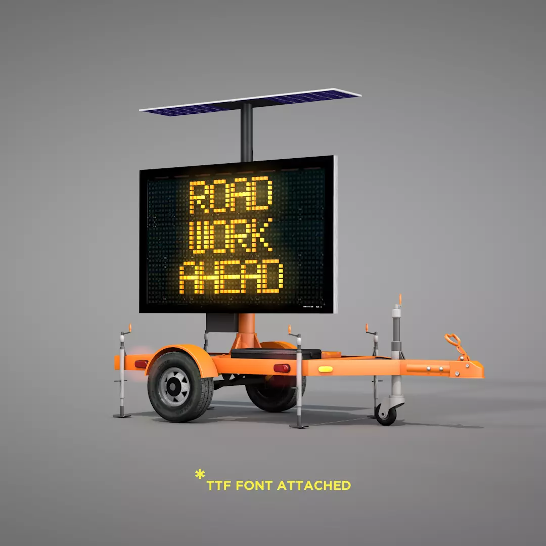 Trailer Message Sign 3D Model 3D model_14