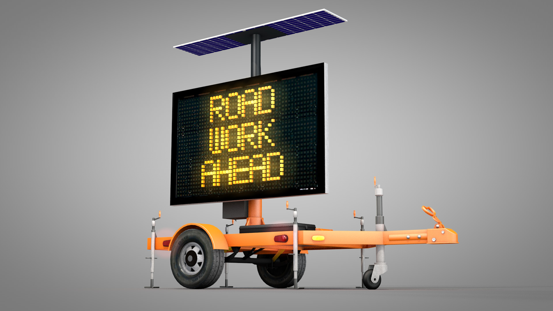 Trailer Message Sign 3D Model 3D model_12