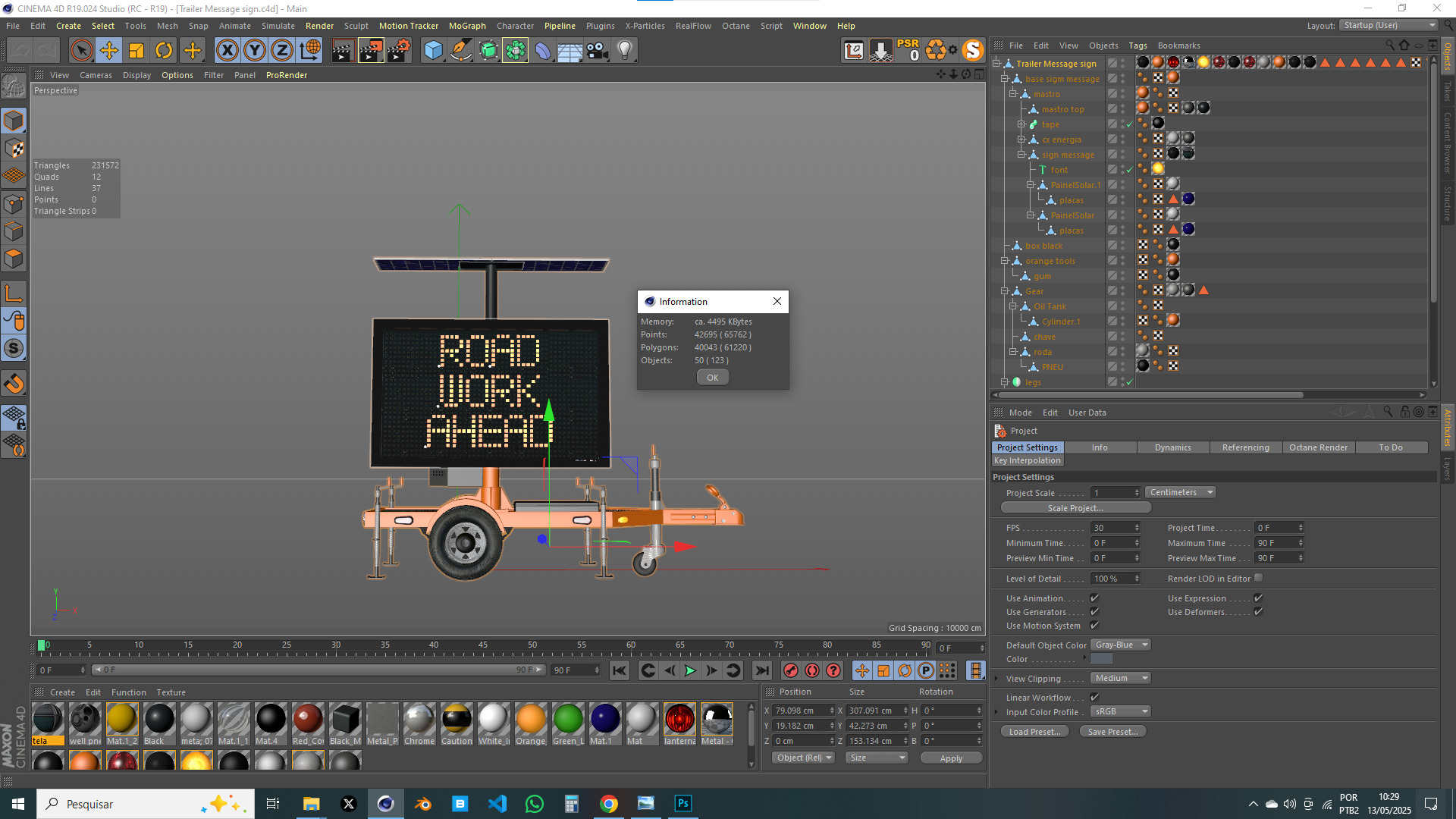 Trailer Message Sign 3D Model 3D model_15