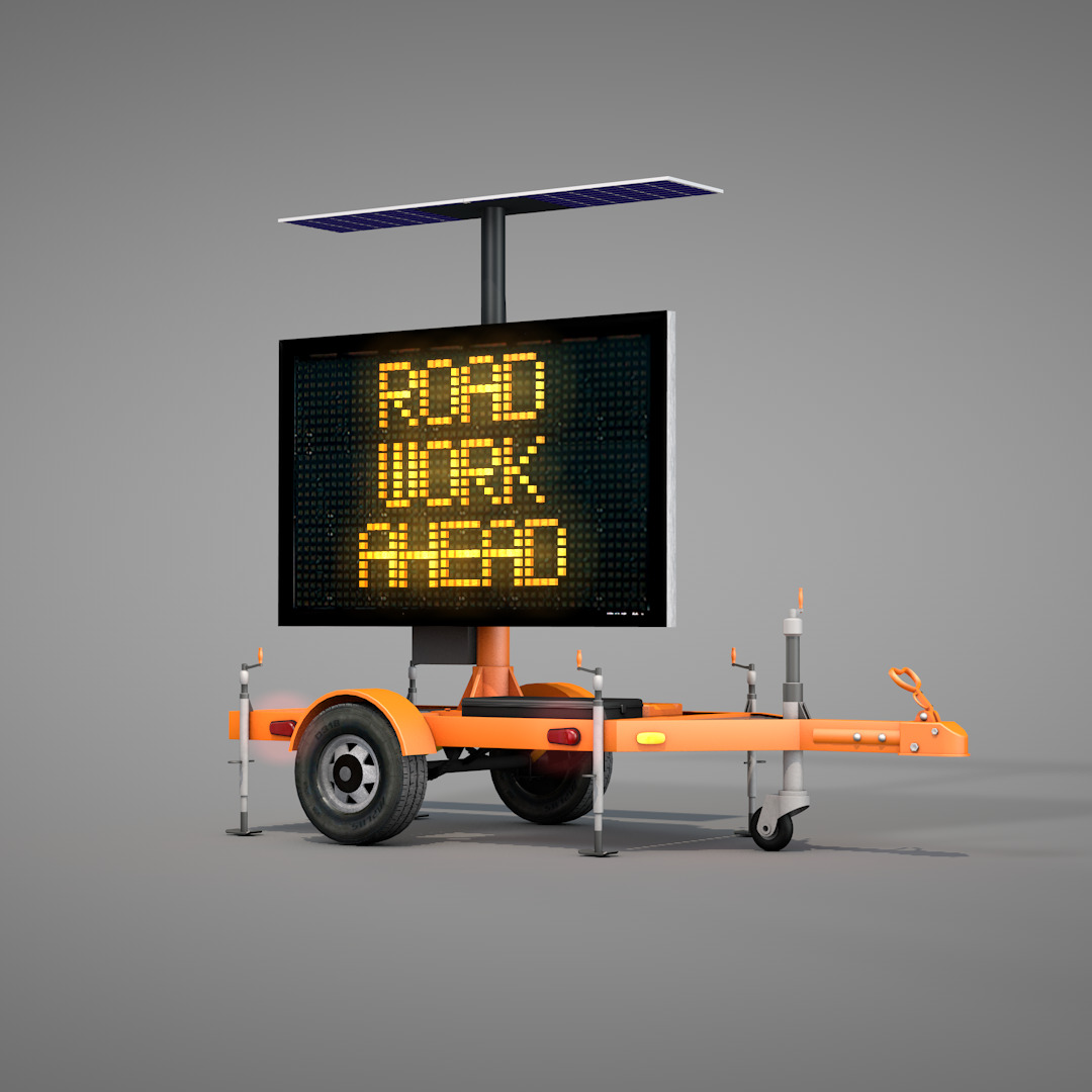 Trailer Message Sign 3D Model 3D model_13